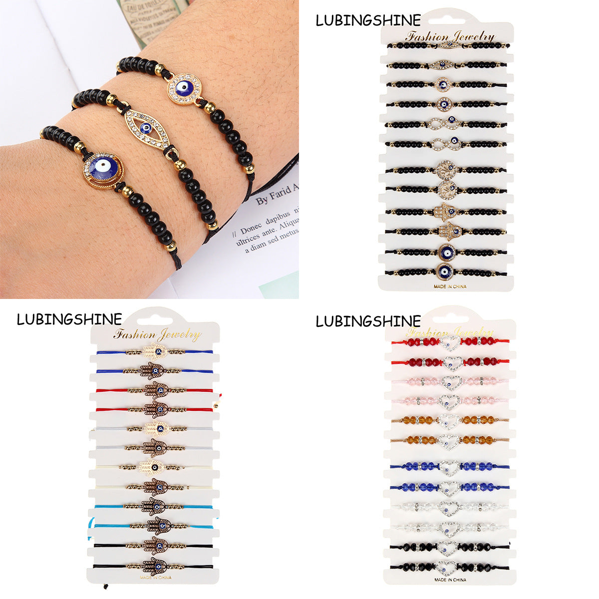 Blue Devil's Eye Trim Zircon Female Bracelet