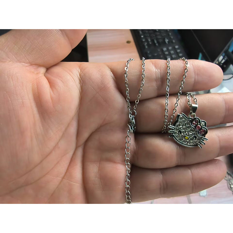 Women's Full Diamond Hello Kitty Millennium Hot Pendants