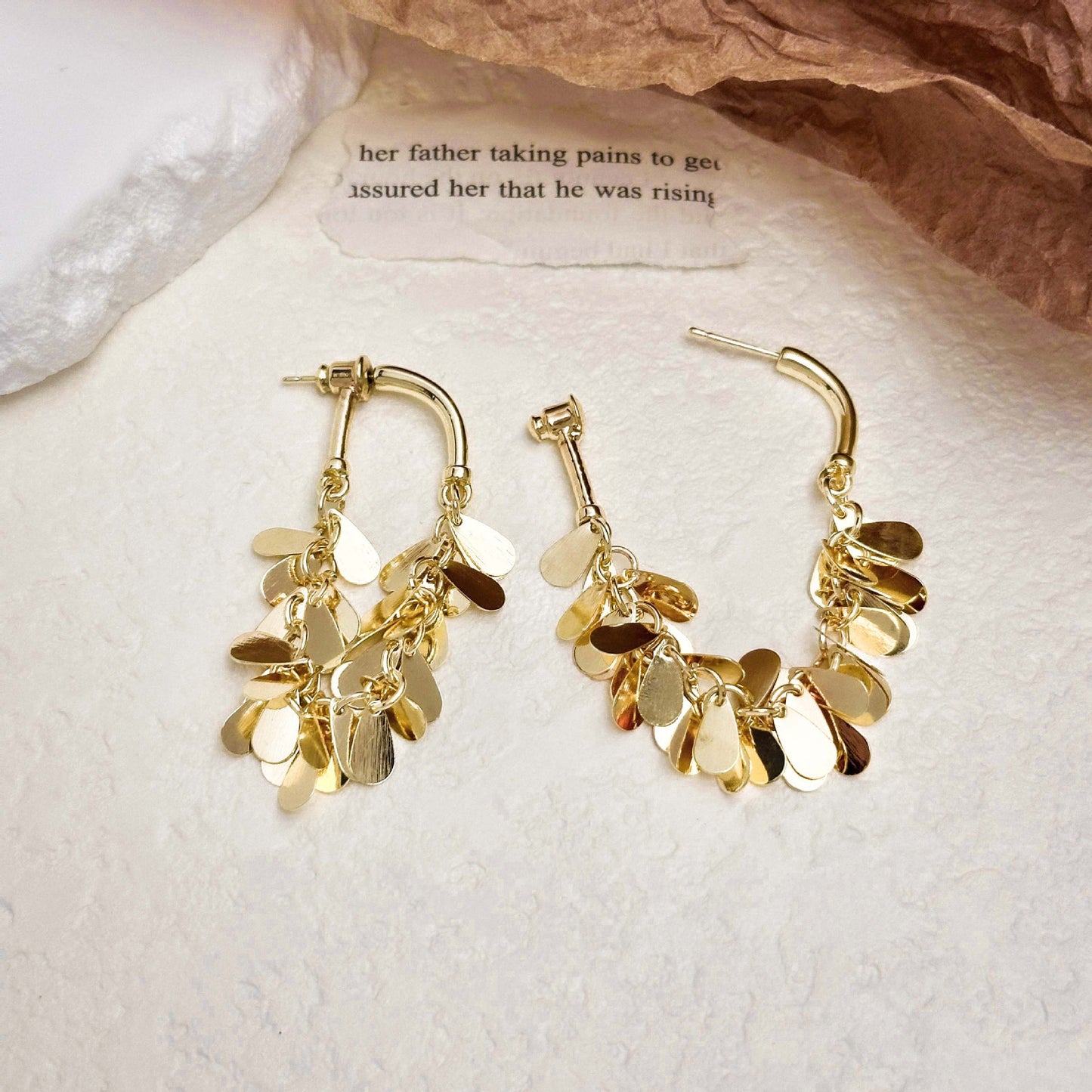 Fashionable Metal Texture Light Luxury Simple Earrings