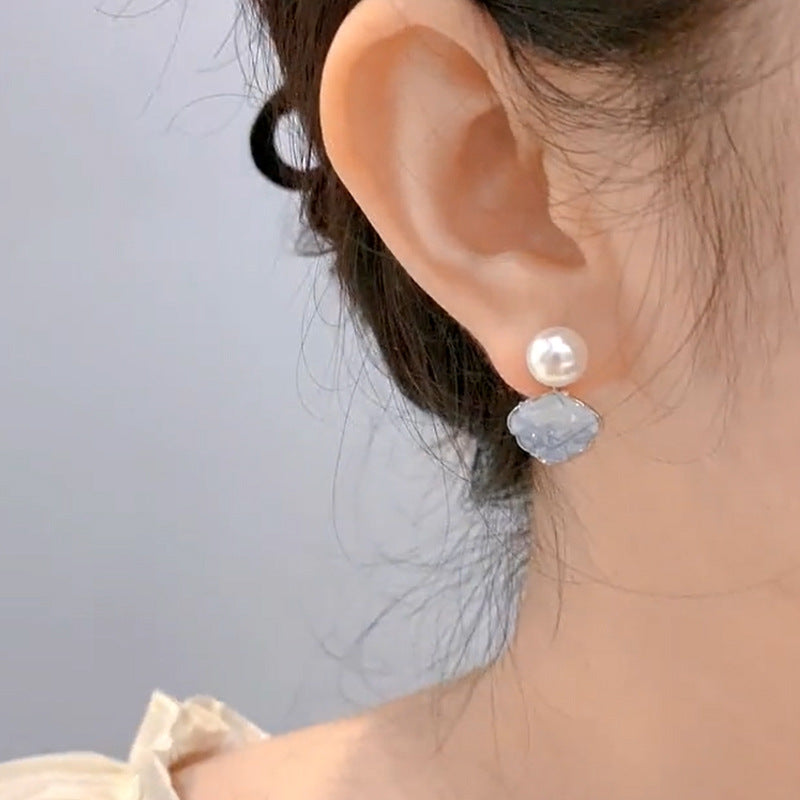Women's Pearl Sier Needle High Sense Minority Design Sweet Rings