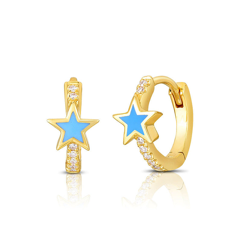 Sier Needle Fashion Simple Heart-shaped Geometric Ear French Stud Earrings