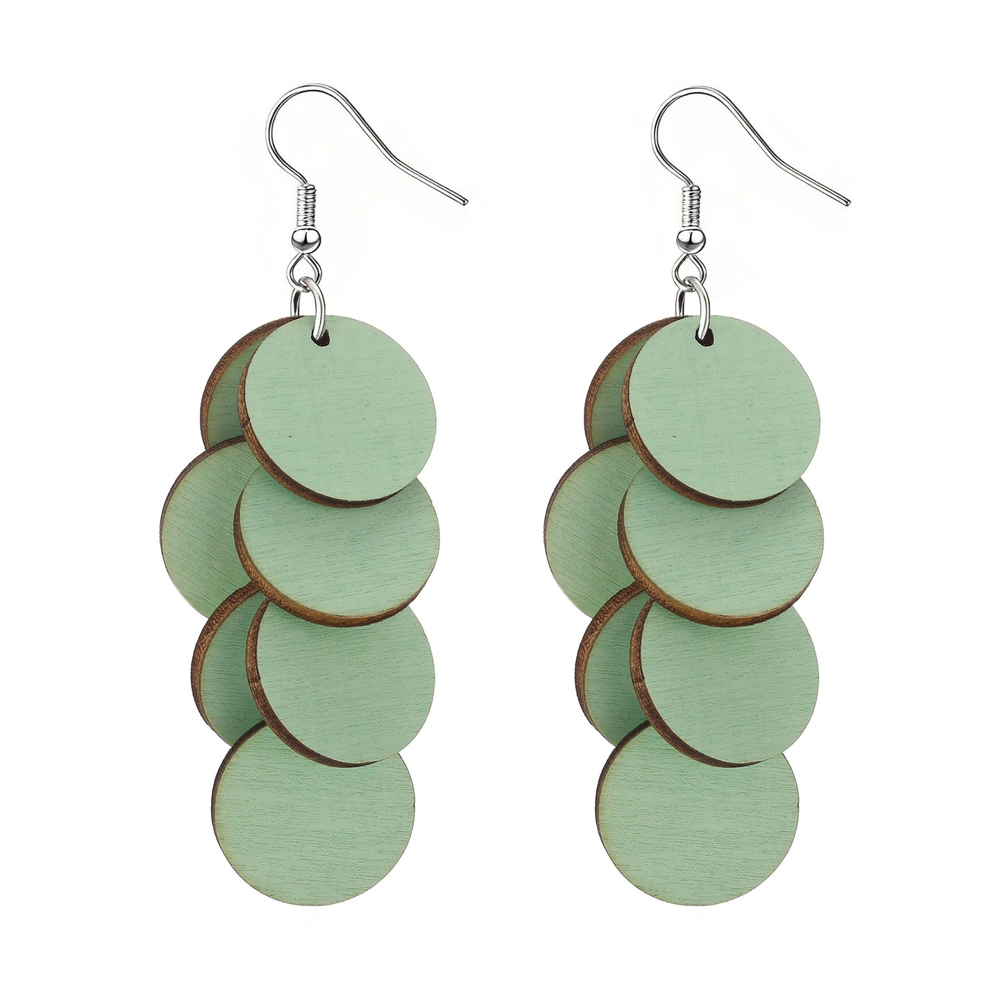 Personality Wood Piece Retro Sweet Vacation Style Beach Earrings