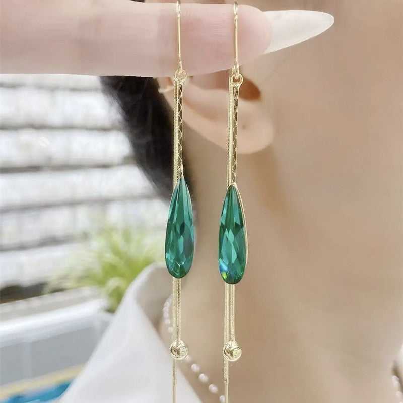 Opal Tassel Tide Chain Super Fairy Long Ear Line
