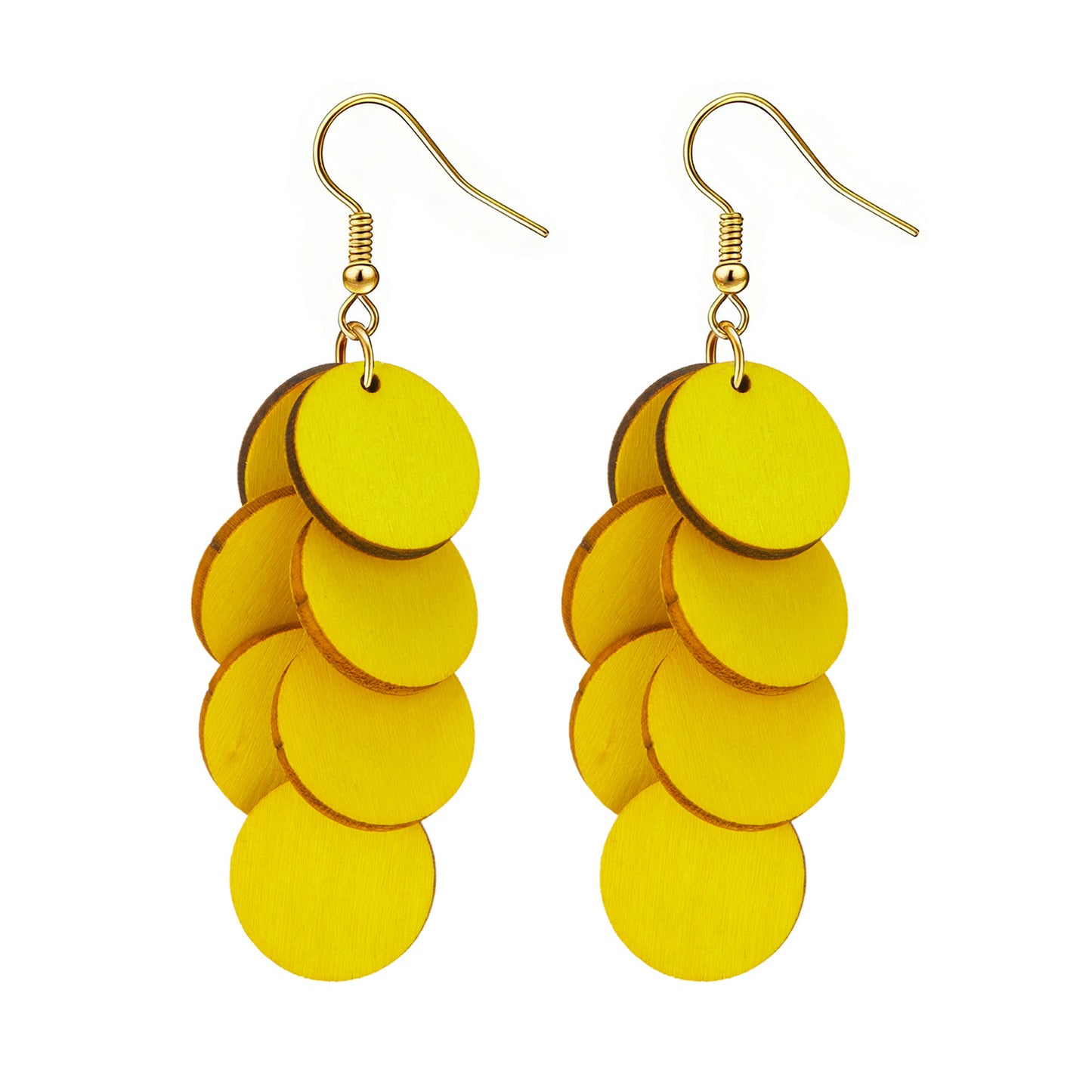 Personality Wood Piece Retro Sweet Vacation Style Beach Earrings