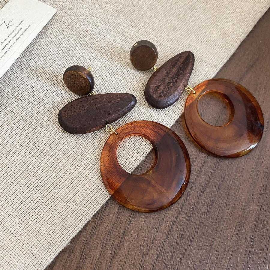 Wood In The Forest Retro Tassel Rings