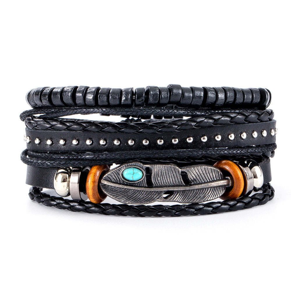 Women's & Men's Ornament Simple Hand Woven Rope Leather Bracelets