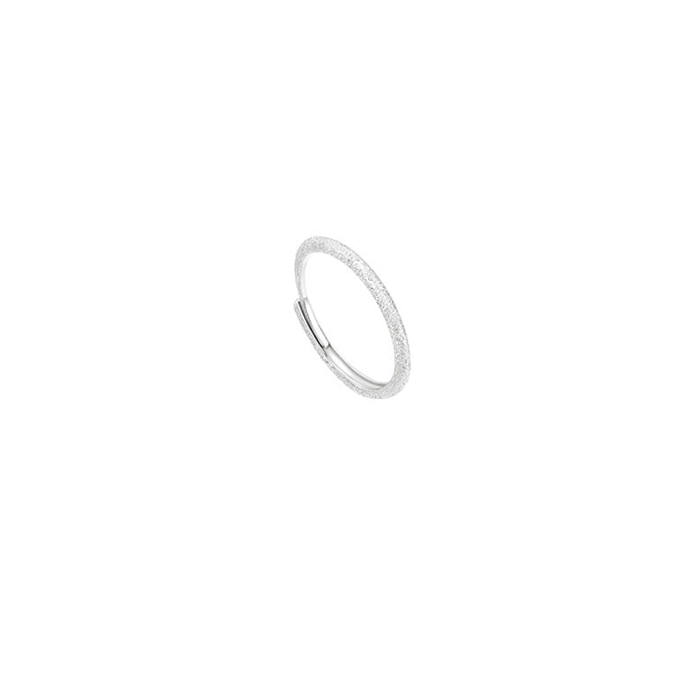 Women's & Men's Couple Pure Sier Simple Frosted Light Luxury Holiday Ring