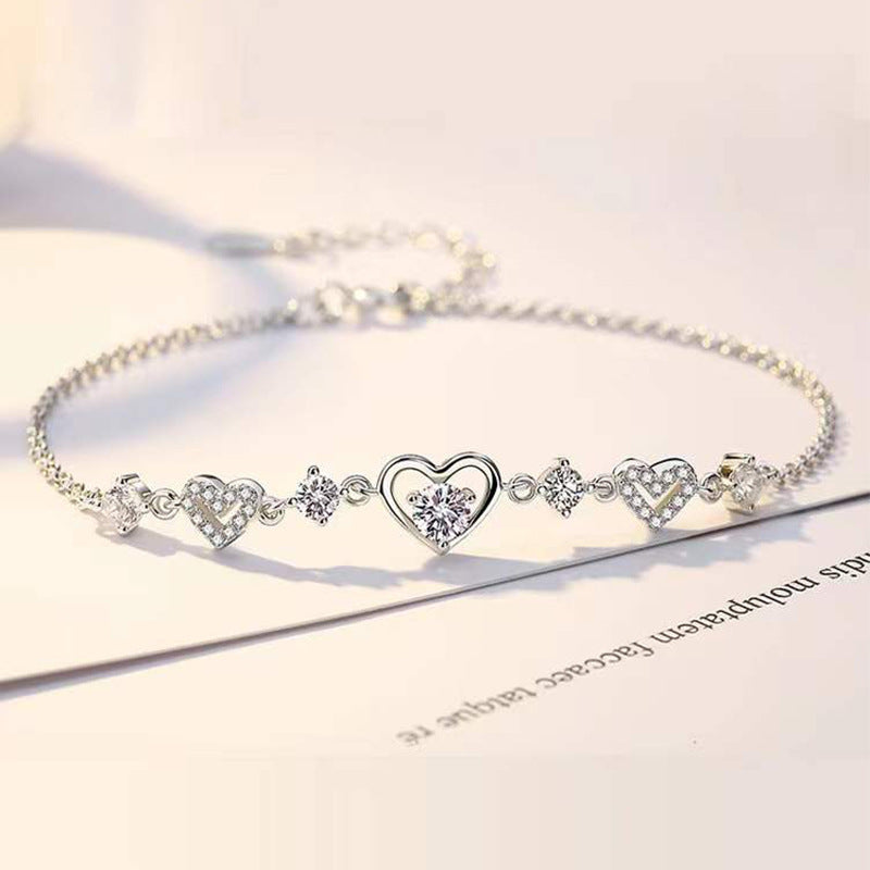 Heart Shaped Love Korean Style Diamond Double Bracelets