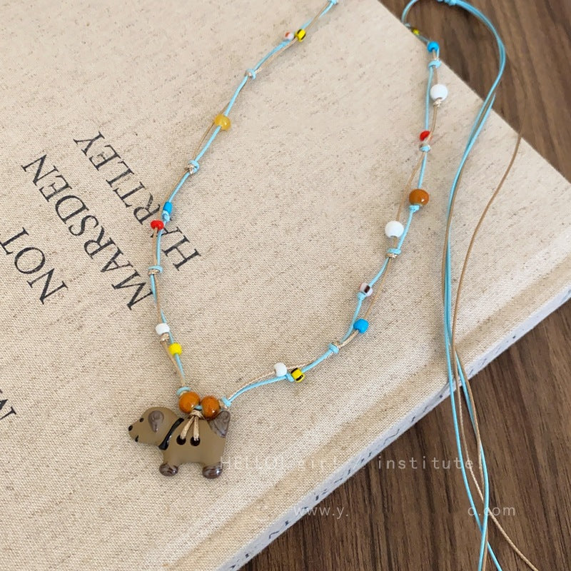 Glaze Beaded Female Cute Apple Czech Beads Necklaces