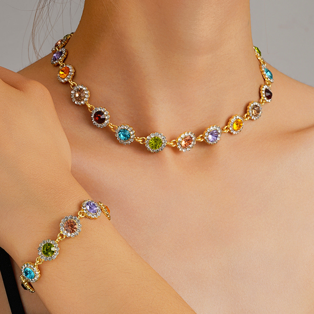 Casual Cool Fashion Personalized Color Zircon Necklace