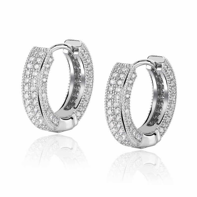 Women's & Men's Hoop Full Zircon And Hip Hop Earrings