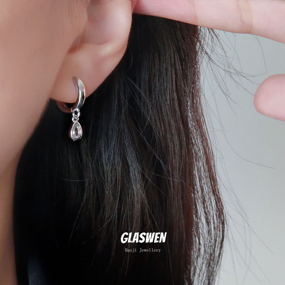 Female Niche Simple Light Luxury Ear Clip High Sense Frosty Earrings