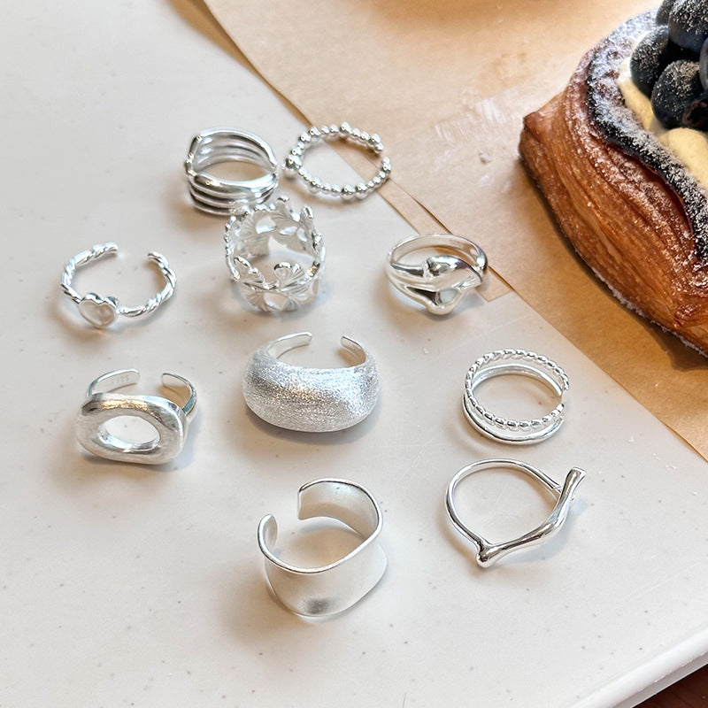 Late Sterling Sier Collection Style Bright Index Finger Folding Ring