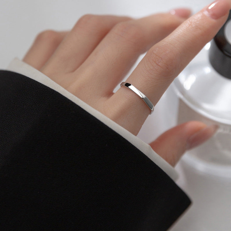 Flash Fine Circle Female Titanium Steel Ring