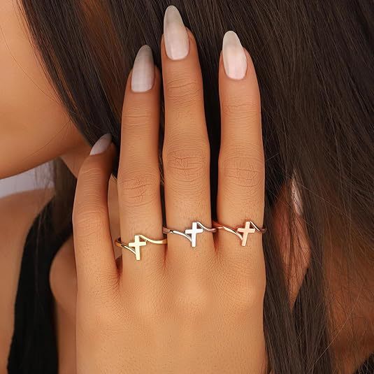 Cross Fashion Simple Everyday Joker Casual Style Decoration Female Rings