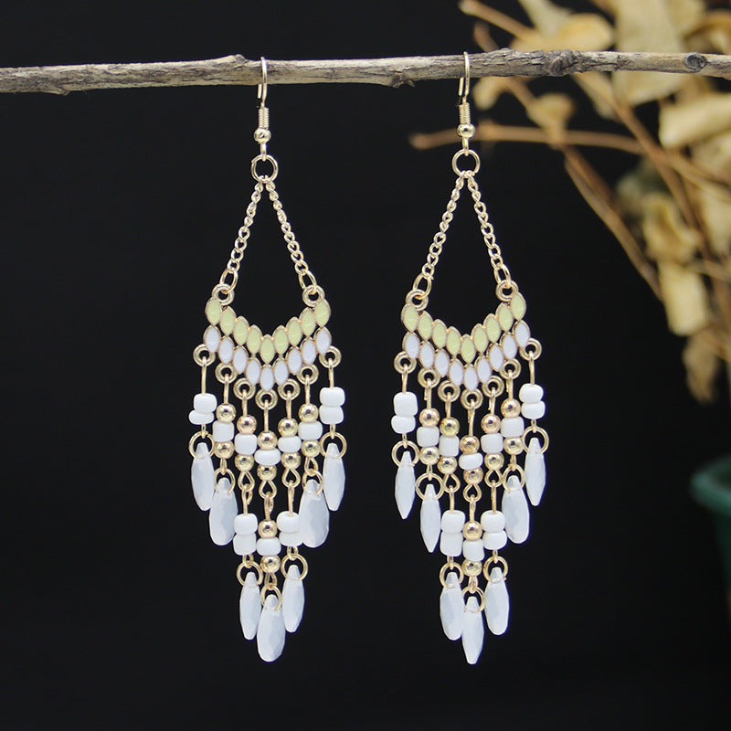 Women's Style Trendy Bohemian Retro Water Drop Temperamental Earrings