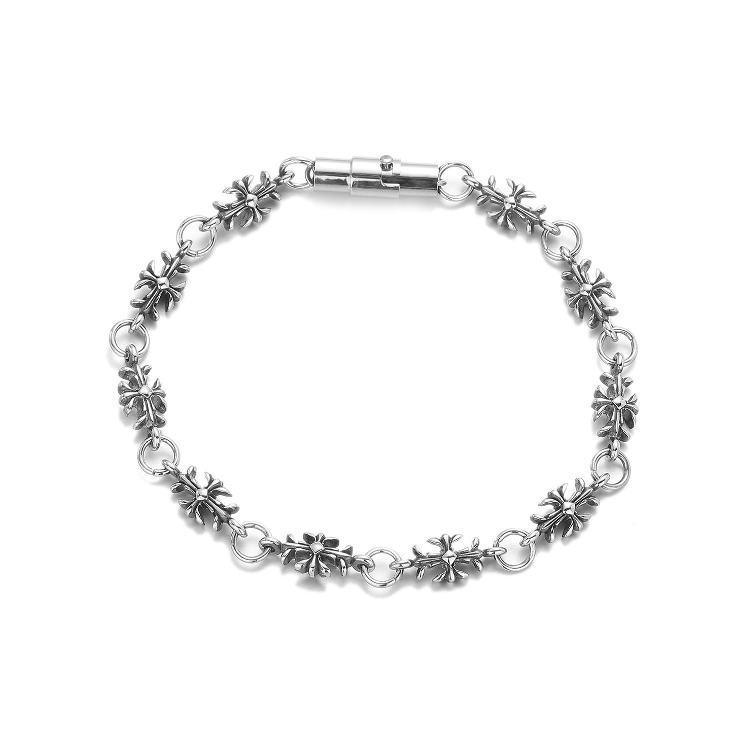 Women's & Men's Vintage Cross Titanium Steel No Fading Niche Unique American High-grade Bracelet