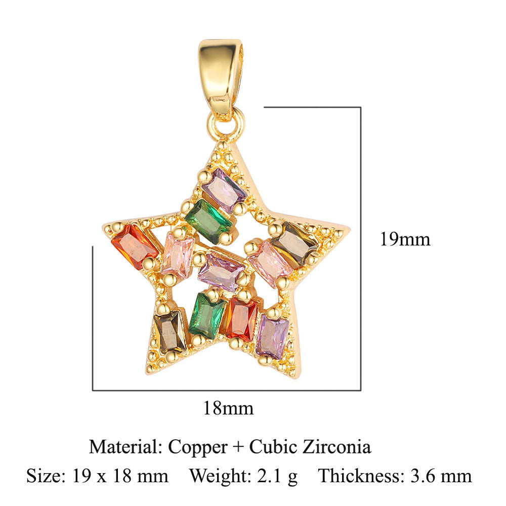 Color Zirconium Copper Micro Inlay Ornament Pendants