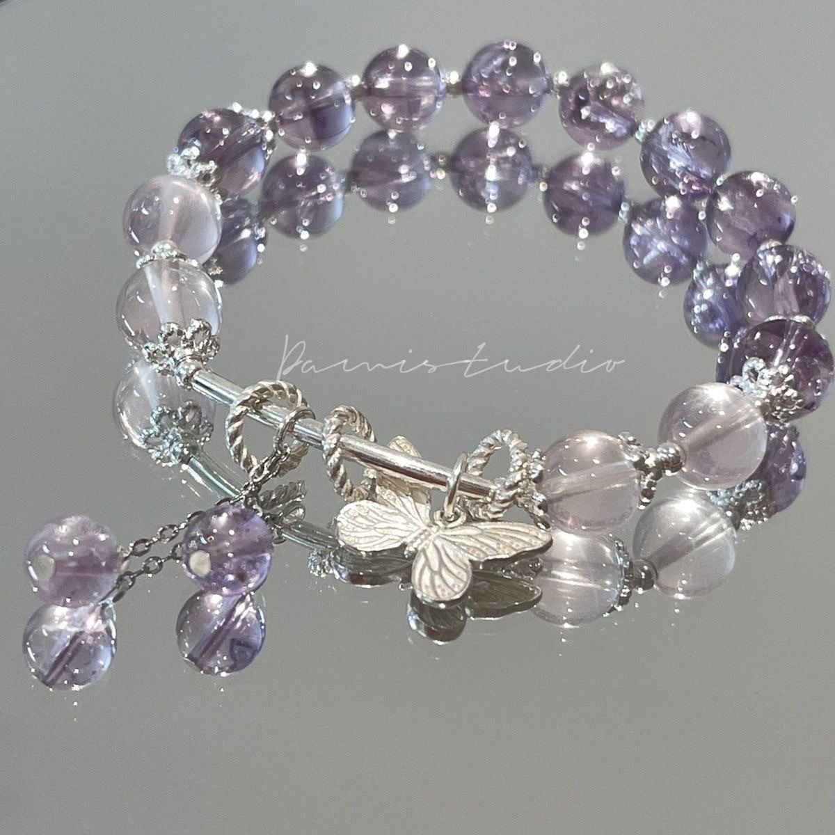 Butterfly Lucky Design Imitation Amethyst For Bracelets