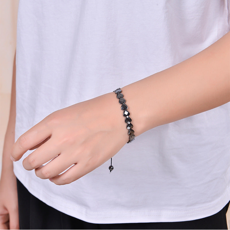 Style Black With Love Magnet Peach Bracelets