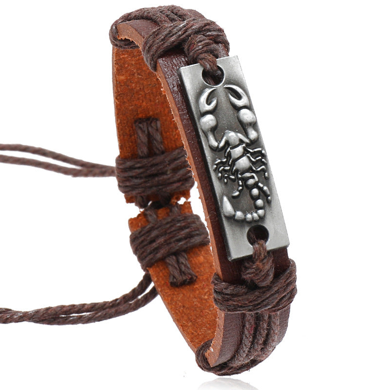 Men's Ornament Simple Handmade Weave Vintage Leather Personality Bracelets