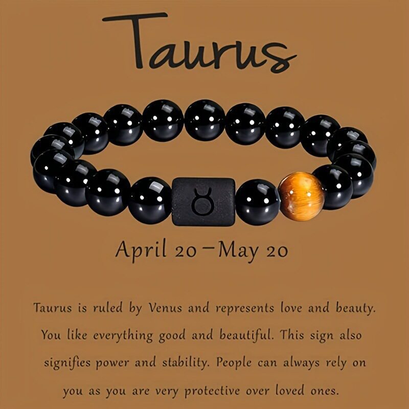 Xi Twee Constellation Elastic Tigereye Agate Bracelet
