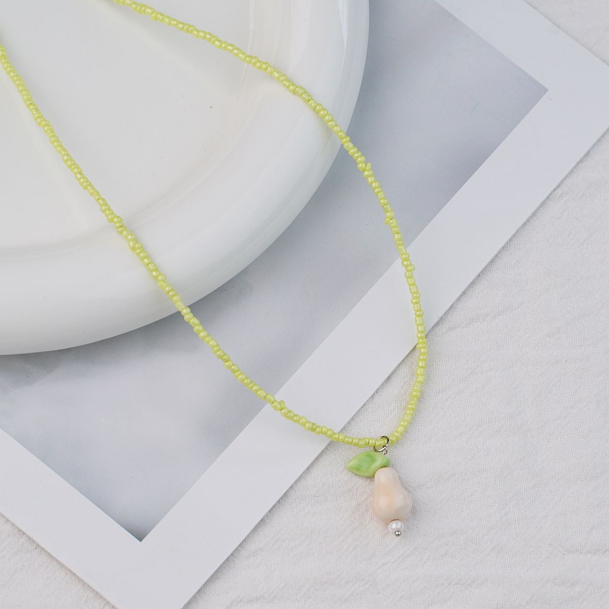 Style Personalized Trendy Ceramic Geometric Colorful Fish Long High-grade Necklace