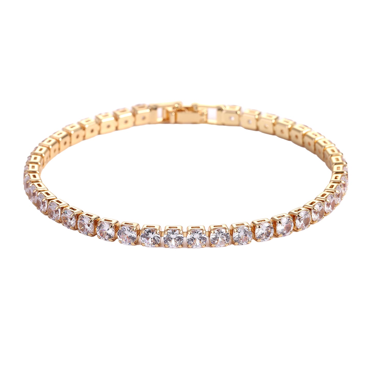Women's & Men's Hip Hop Gold Zircon Chain Simple Bracelet