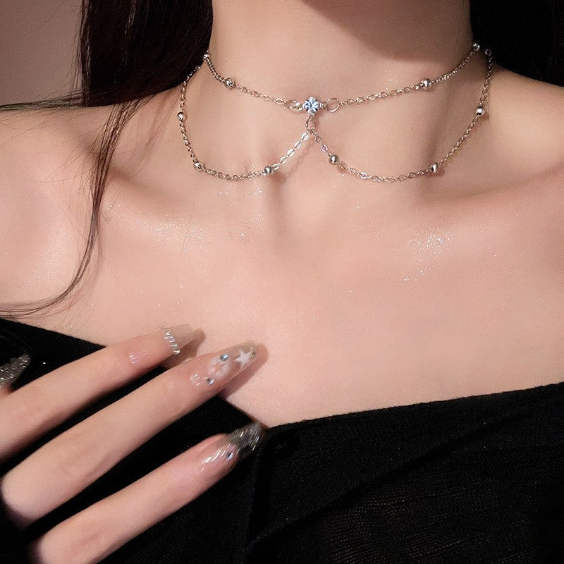 Chest Body Titanium Steel For Rhinestone Necklace