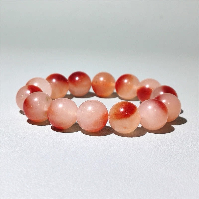 Natural Cherry Blossom Floating Flowers Agate Chalcedony Fashion Sweet Single Bracelet