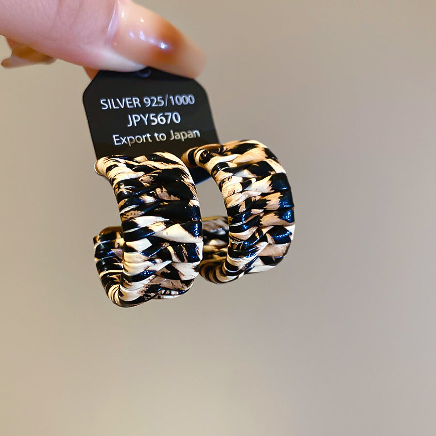 Chinese Style Coffee Color Wooden Bead Light Luxury High-grade Mori Rings