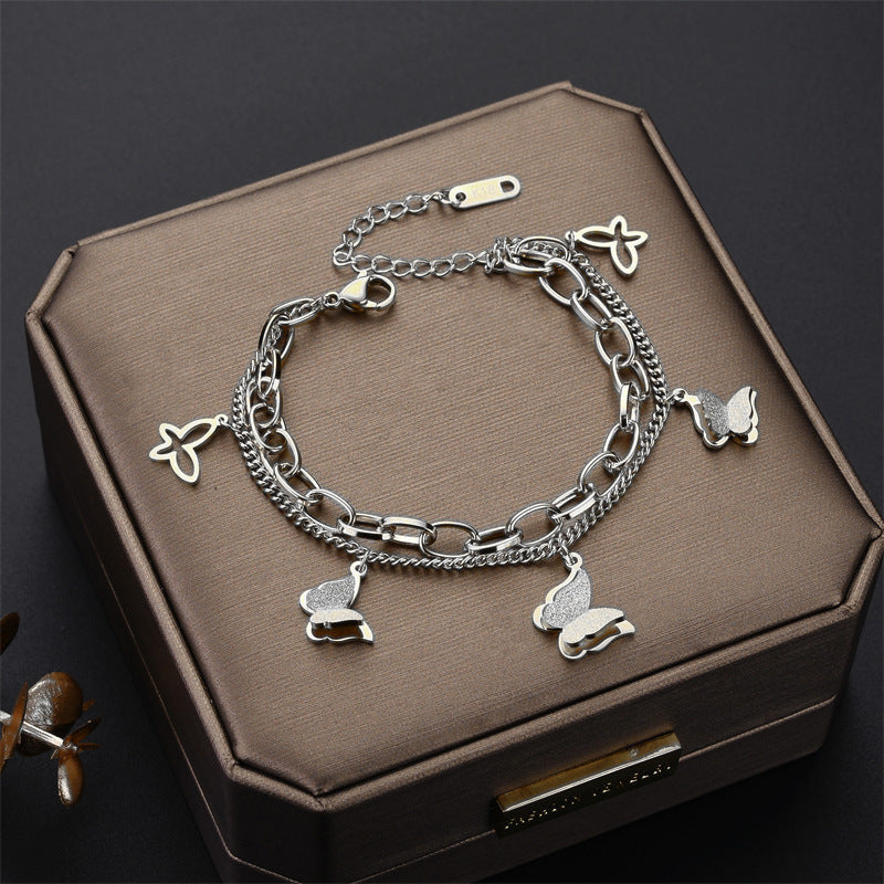 Women's Commuter Titanium Steel Light Luxury Couple Bracelets