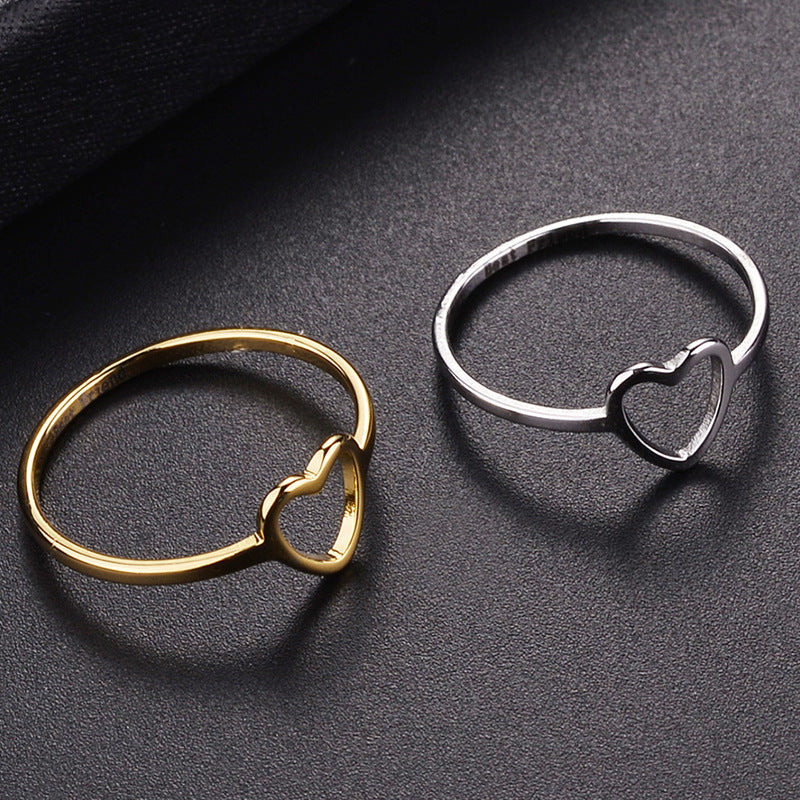Women's Hollow Out Love Heart-shaped Fashion Simple Ring