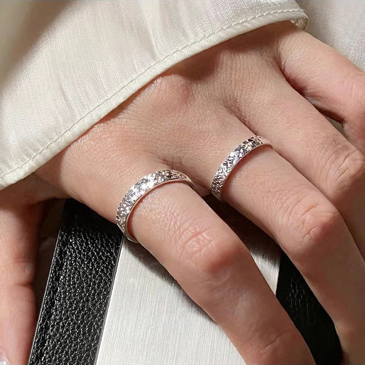 Ice Female Super Shiny Sparkling Carven Design Rings