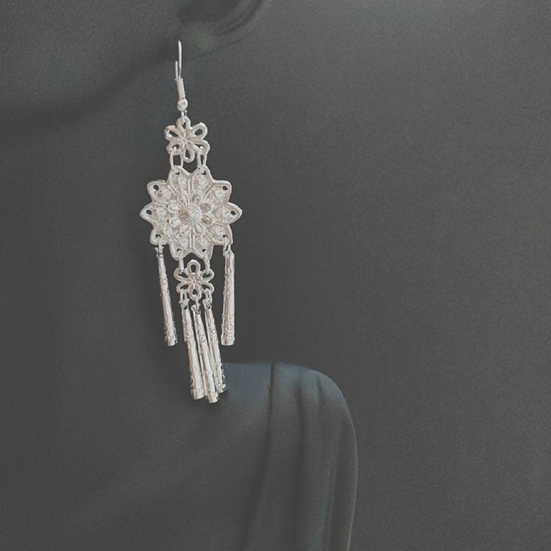 Chinese Lady Long Tassel All Match Earrings