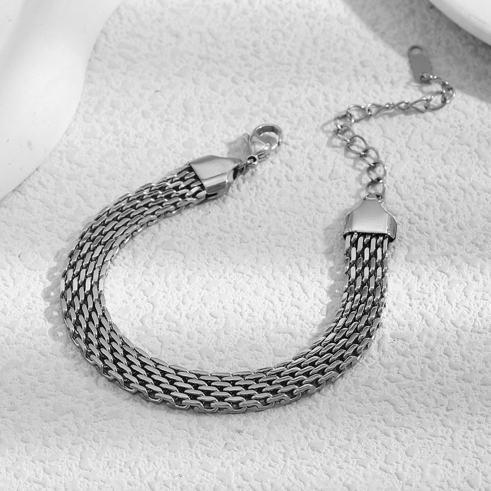 Woven Snake Bones Chain Light Luxury High-grade Titanium Steel Clavicle Necklace