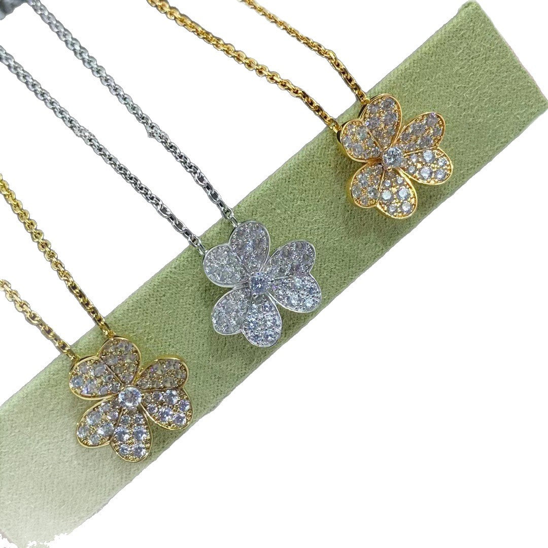 Gold Platinum Mini Small Sized Clover Necklaces