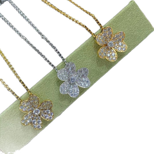 Gold Platinum Mini Small Sized Clover Necklaces