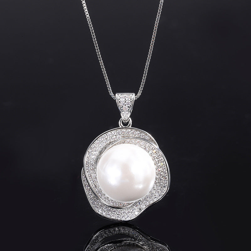 Sheng Jewelry White Shell Beads Rose Geometric Independent Pendants