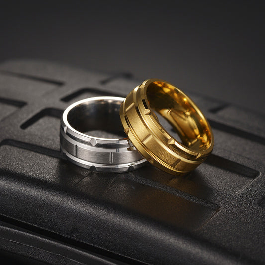 Men's Simple Jewelry Batch Flower Vacuum Plating Rings