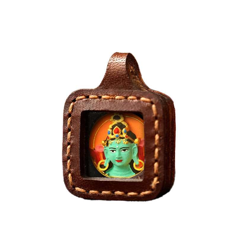 Leather Shell Tibetan Wipe Cover Niche For Statue Pendants