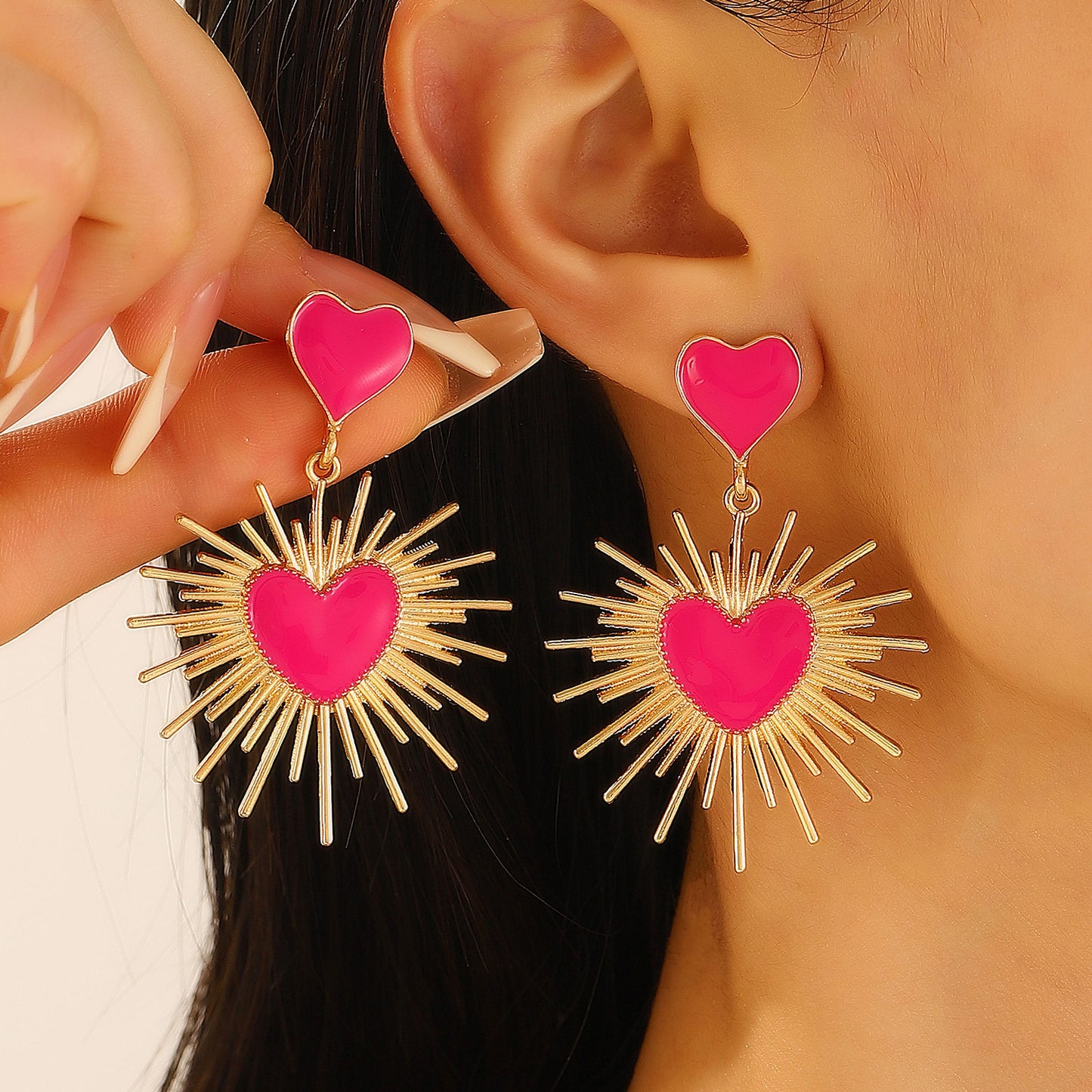 Women's Geometric Glossy Light Luxury High-grade Exaggerated Earrings