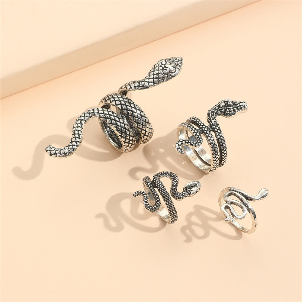 Men's Handsome Snake Pattern Punk Snake-shaped Animal Rings