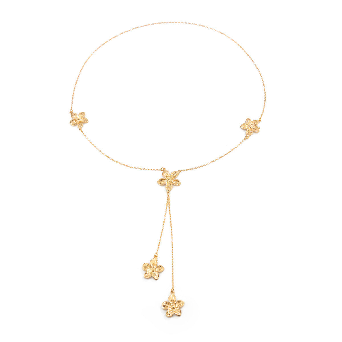 Women's Summer Vacation Style Flower Y-shaped Twin Starfish Necklaces