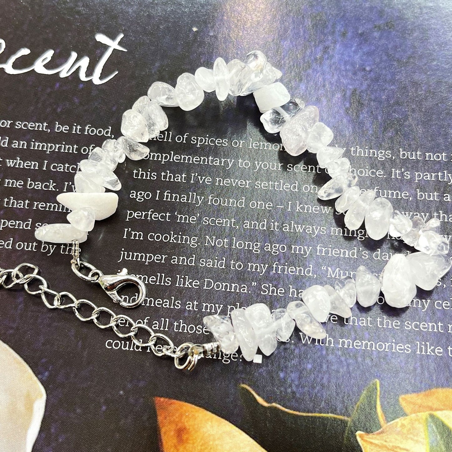 Natural Crystal Agate Gravel Irregular Stone Lobster Bracelet