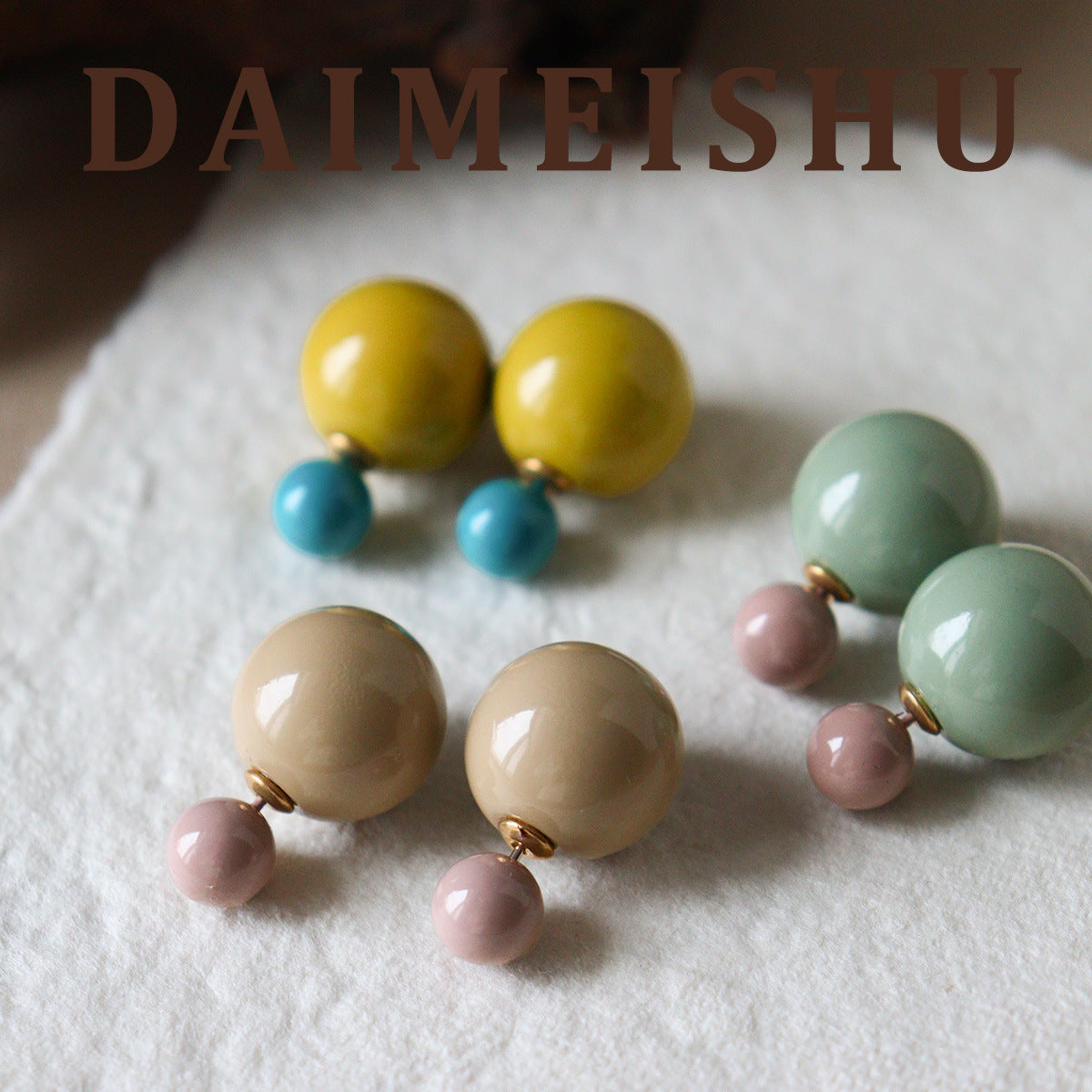 Women's Spring Simple Fashionable Temperamental Colorful Resin Ball Light Luxury High Rings