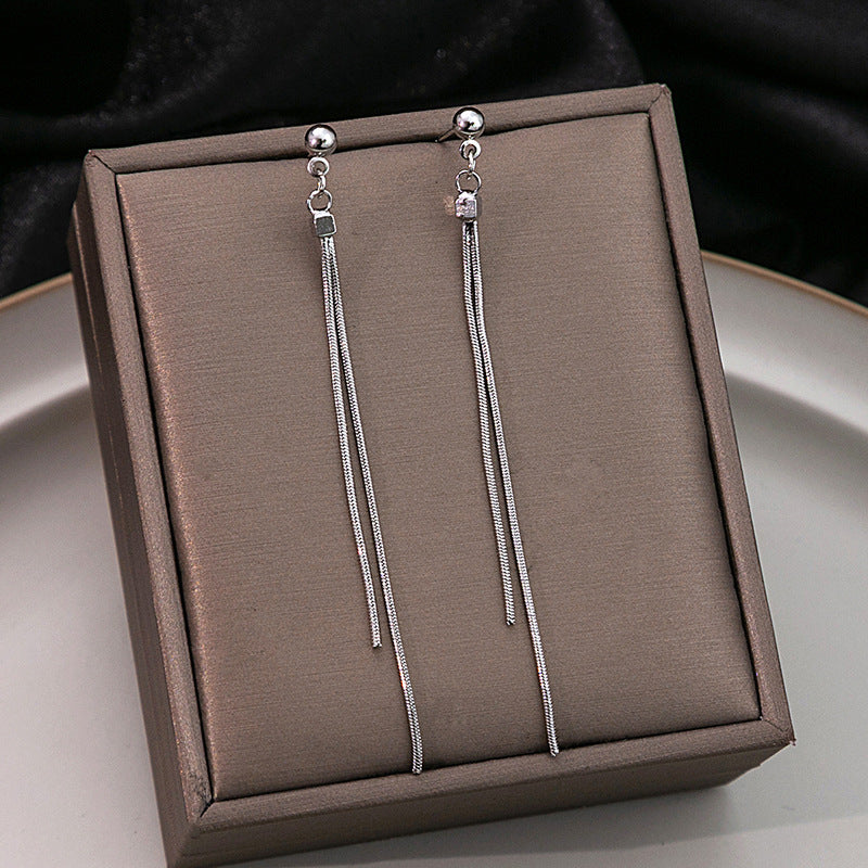Diamond Butterfly Flower Pearl Graceful Fashionable Long Earrings