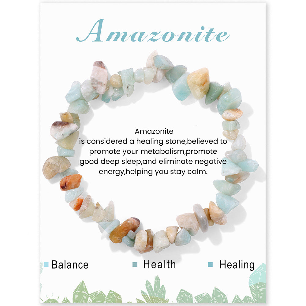 Women's Natural Stone Chain Simple Cute Color Bracelets