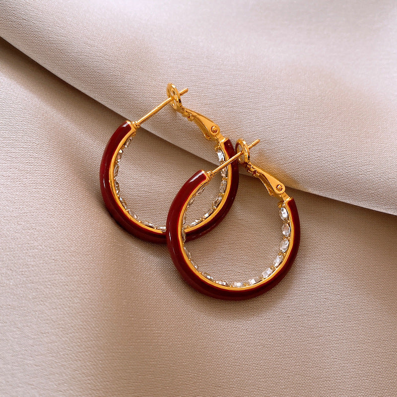 Women's Sier Needle Zircon Spiral Texture Retro Pendants