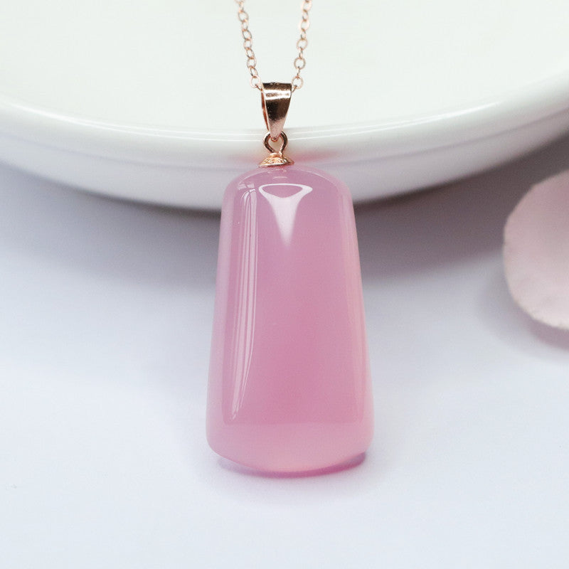 Inlay Natural Rose Chalcedony Lucky Agate Pendants